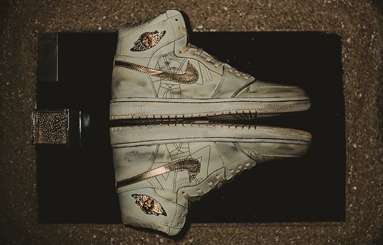Shop Air Jordan IPai Custom Oro ''Promozione e Ricchezza - Osiris 24K Oro High-Top Retro'' YPDZX101