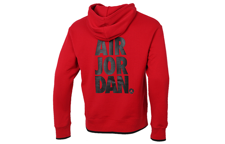 Lookbook Air Jordan Jumpman Hoodie Logo Cetakan Basket Warna Merah CV2245-687