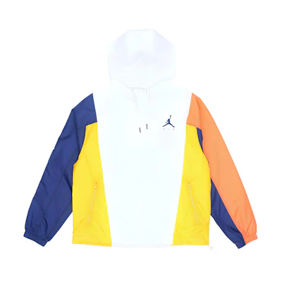 Air Jordan Jumpman Colorblock Print Hooded Woven Jacket White for Men CV2241-100