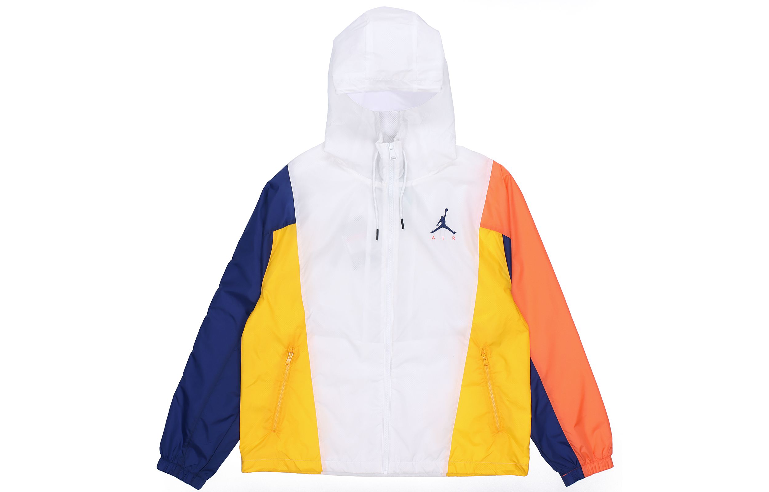 Shop 에어 조던 점프맨 컬러블록 프린트 후드 자켓 화이트 남성용 CV2241-100