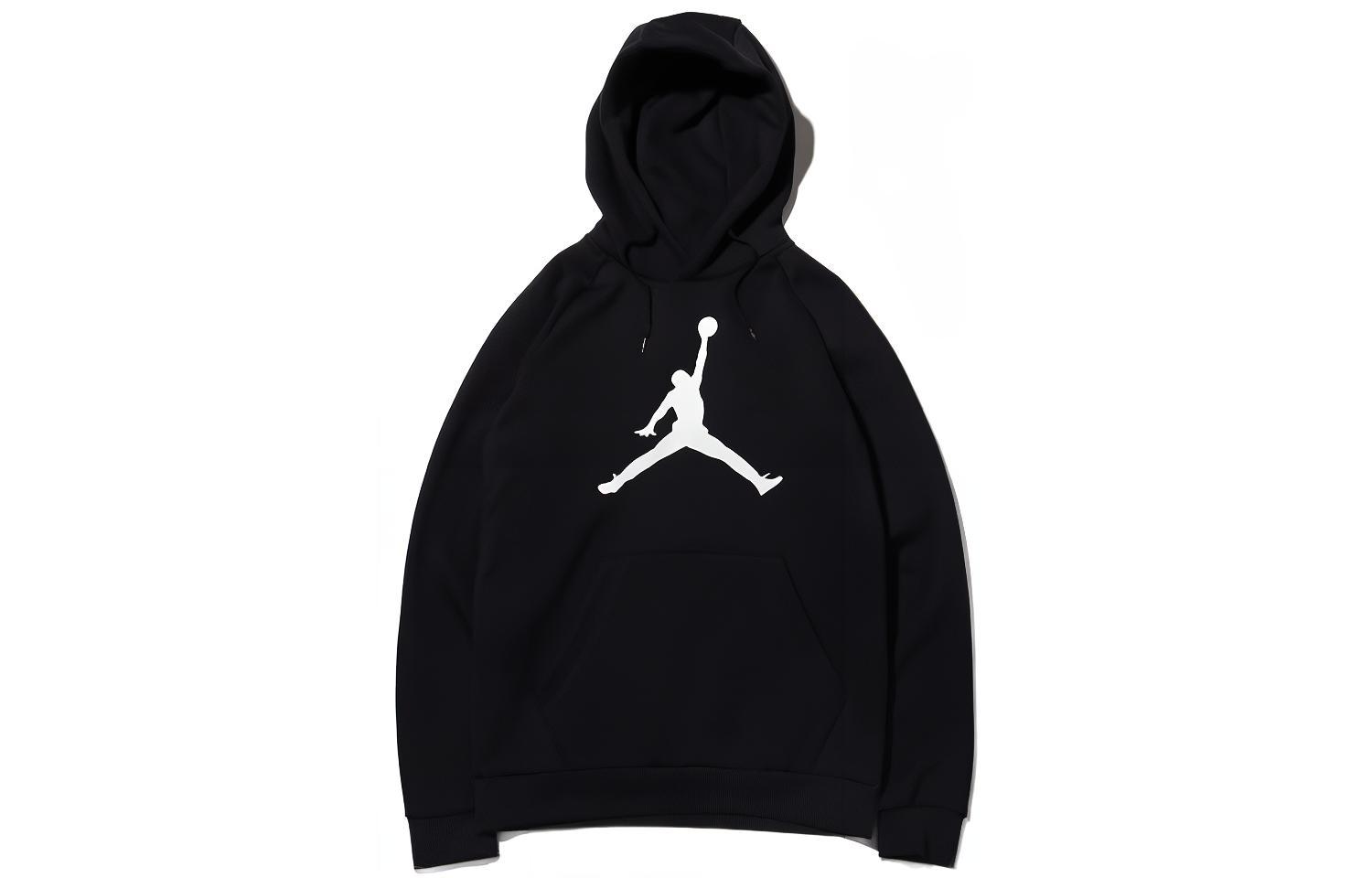 Air Jordan Jumpman Logo Fleece Hoodie Black Casual Sportswear AV3146-010