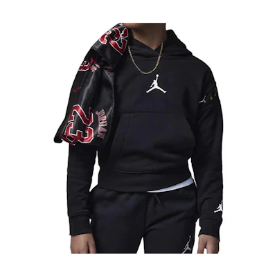 Air Jordan Kids' Letter Graphic Hoodie Long Sleeve Black (Girls) 35C030-K5X