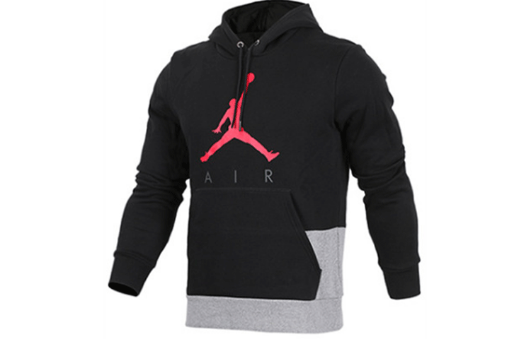 Air Jordan Logo Colorblock Fleece Hoodie Winter Black 942776-010