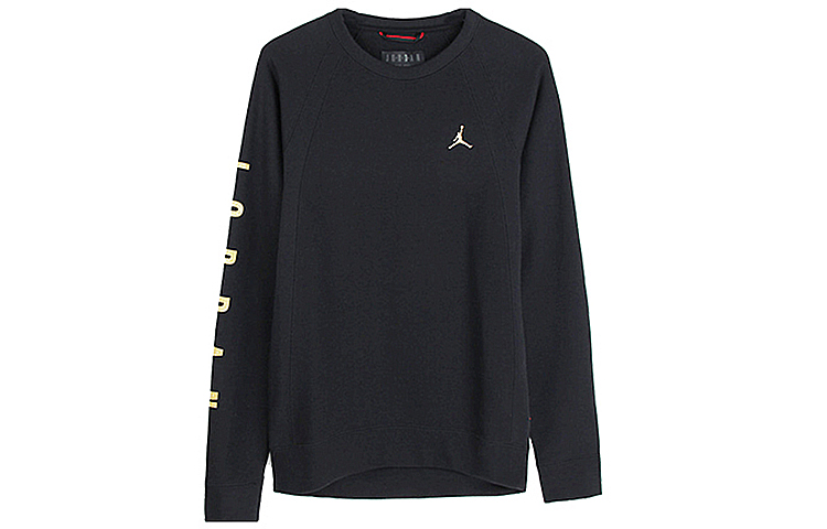 Air Jordan Logo Crewneck Pullover Sweatshirt Black AO1923-010