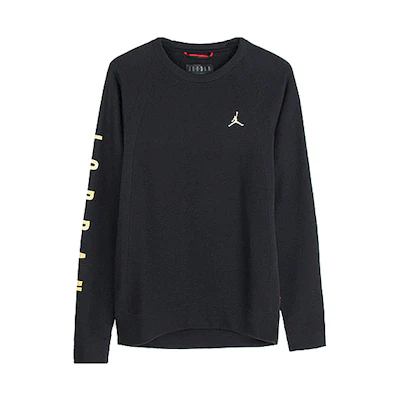 Air Jordan Logo Crewneck Pullover Sweatshirt Black AO1923-010