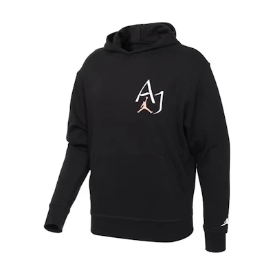 Air Jordan Logo Print Pullover Hoodie Black DM1411-010