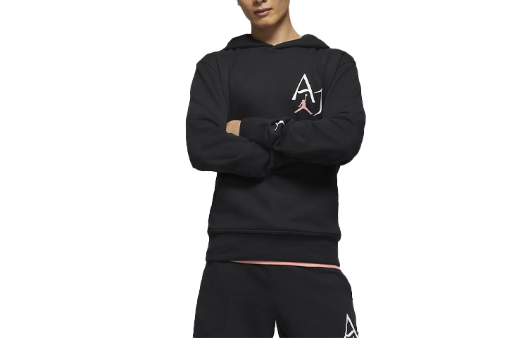 Order Air Jordan Logo Cetakan Hoodie Pullover Hitam DM1411-010