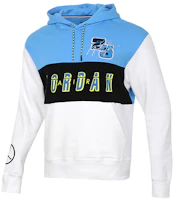 Air Jordan Logo Retro Colorblock Pullover Hoodie - Black/White/Blue CV2744-412 Air Jordan Logo Retro Colorblock Pullover Hoodie - Black/White/Blue CV2744-412