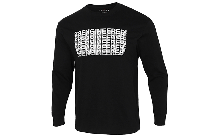 Air Jordan M J 23ENG Logo Print Crewneck Sweatshirt Black DC9768-010