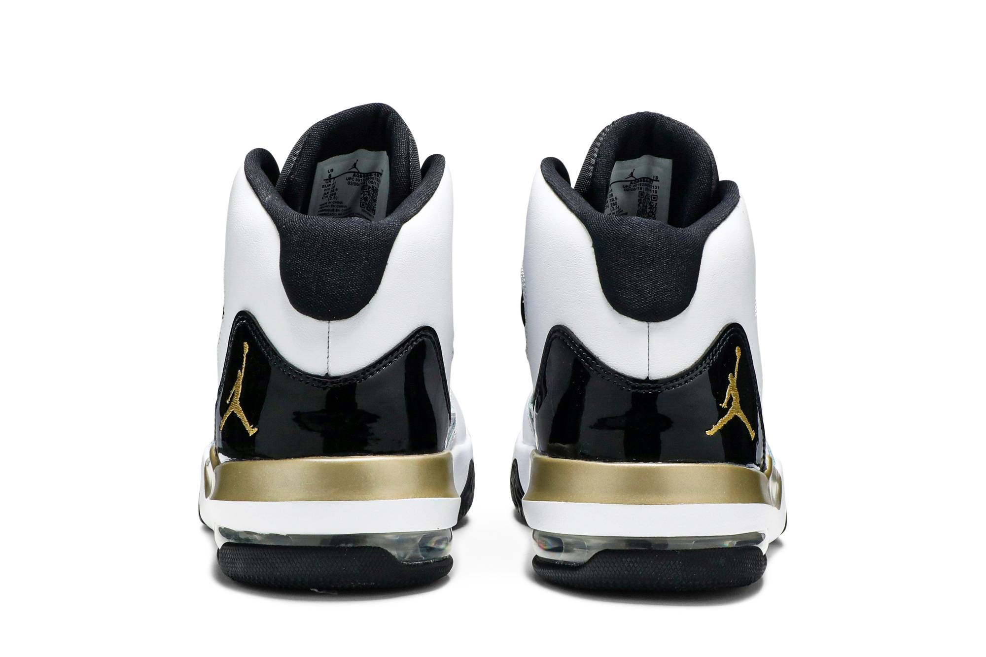jordan max aura white black gold