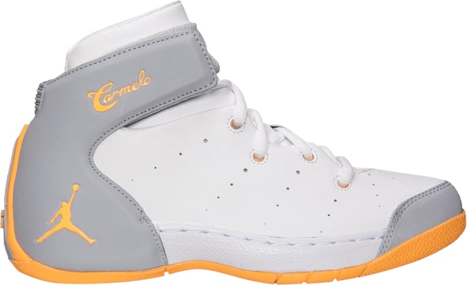 Grade School Air Jordan Melo 1.5 Wolf Grey Mango 631311 135