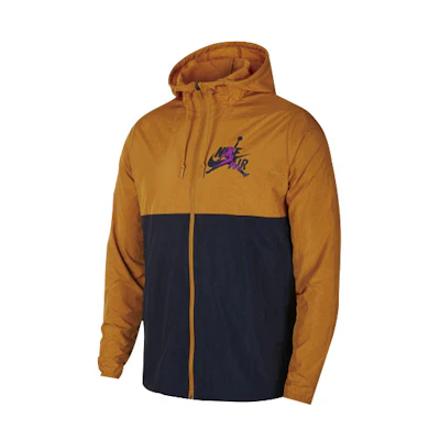 Air Jordan Orange Black Letter Print Colorblock Basketball Hoodie Jacket CK2218-710