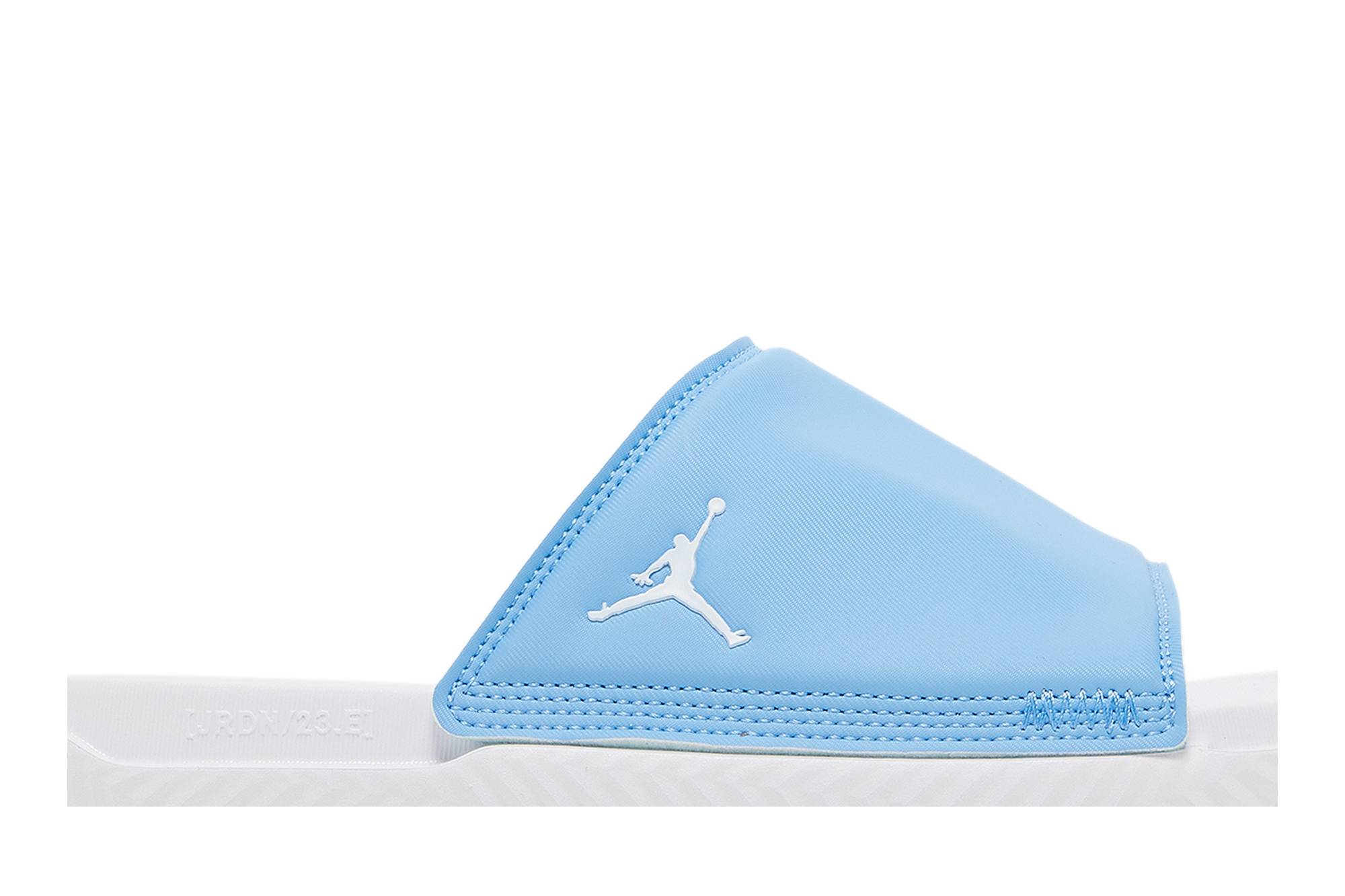 White and blue jordan sandals hotsell