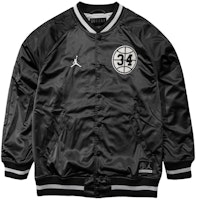 Air Jordan Ray Allen #34 Black Mesh Baseball Jacket Back to School AR1170-010 Air Jordan Ray Allen #34 Black Mesh Baseball Jacket Back to School AR1170-010