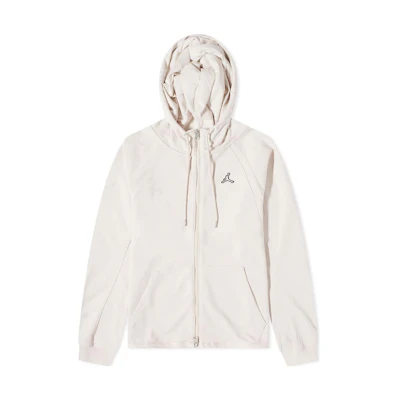 Air Jordan Solid Logo Print Drawstring Hoodie Jacket Grey DJ0886-104