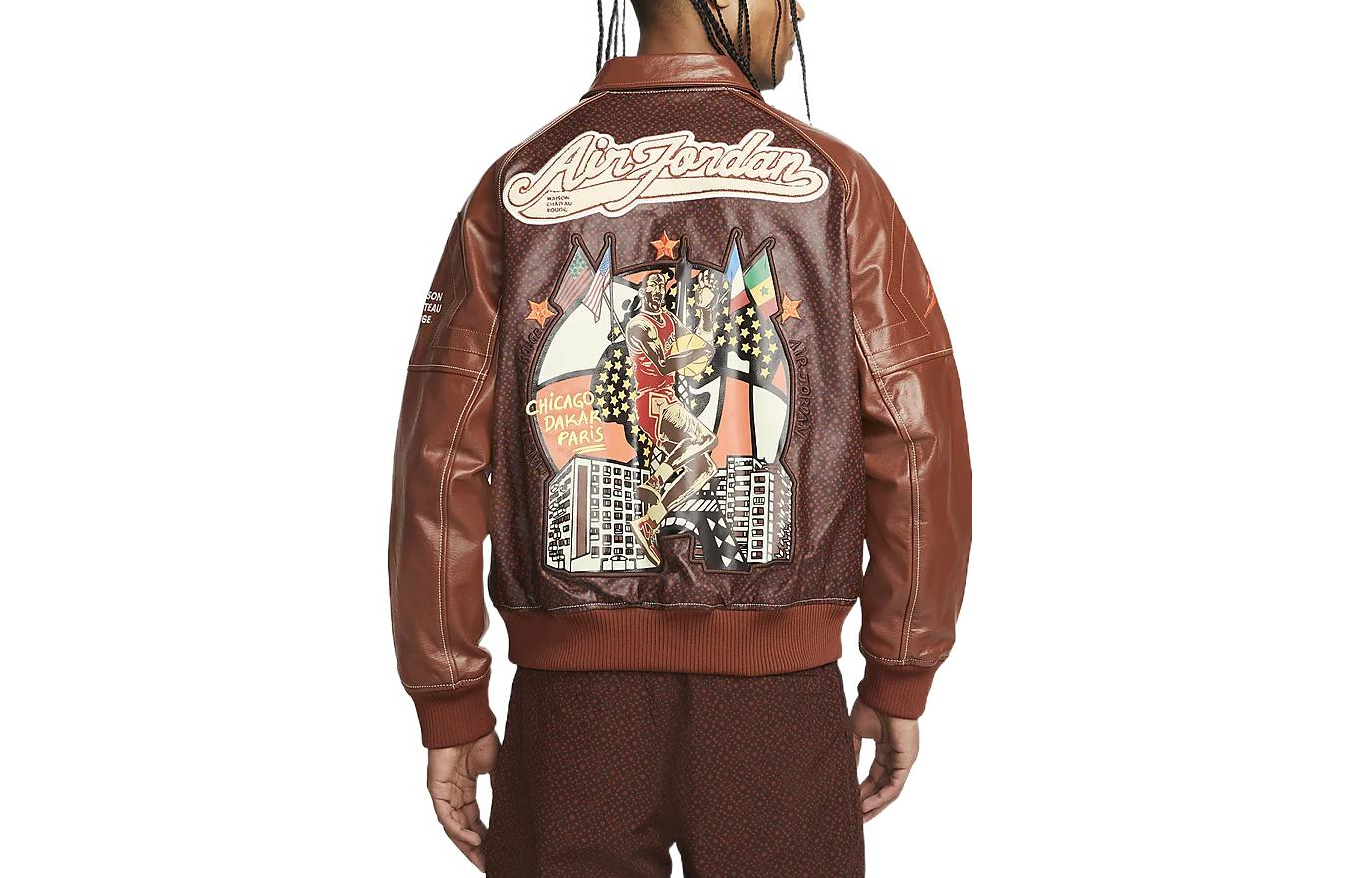 Lookbook Air Jordan x Maison Chateau Rouge 棕色复古大学夹克联名款 DJ9771-203