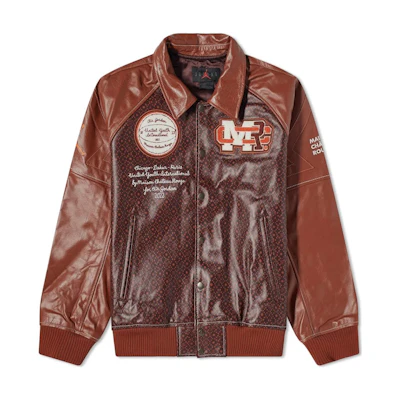 Air Jordan Maison Chateau Rouge Letter Print Jacket Brown () DJ9770-203