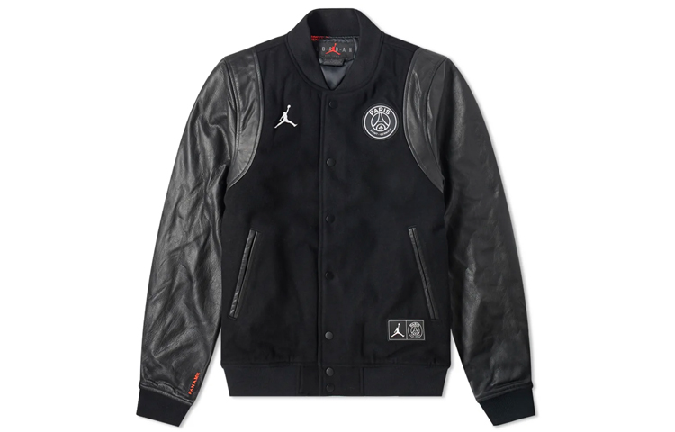 Air Jordan x PSG Paris Saint-Germain Varsity Jacket Black BQ8363-010