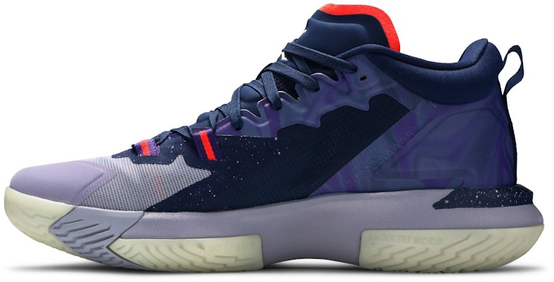 Air Jordan Zion 1 Biru Gelap Ungu Garang DA3130-400 Lookbook Air Jordan Zion 1 Biru Gelap Ungu Garang DA3130-400