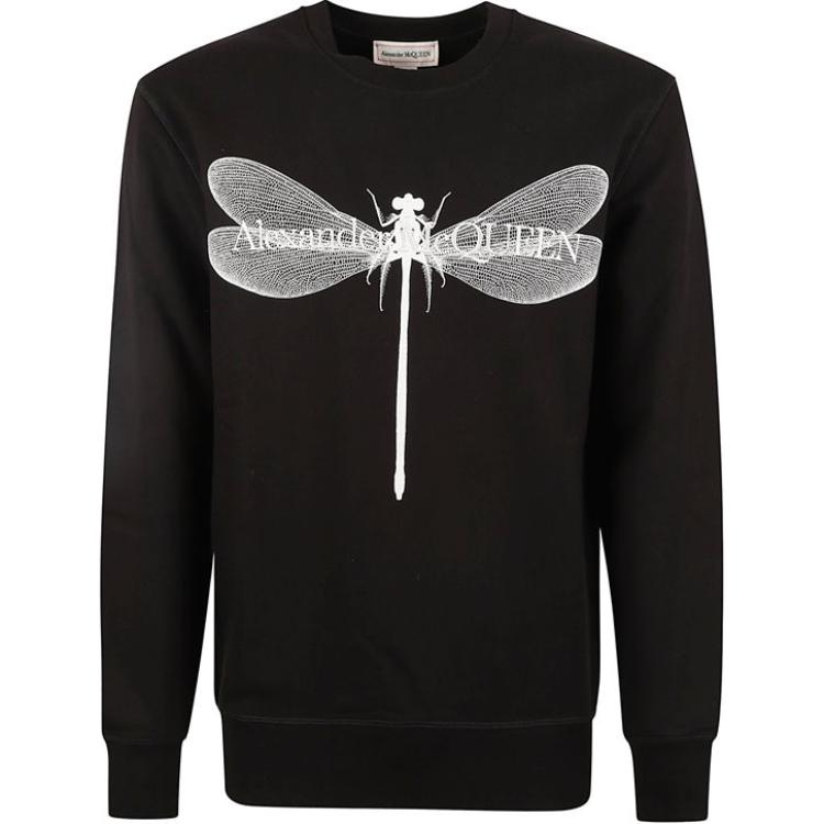 Alexander McQueen  Animal Print Crewneck Sweatshirt Black. 776266-QTAAD-0520