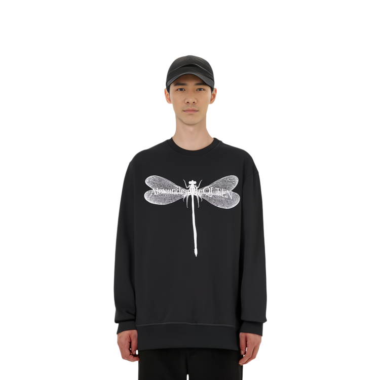 Purchase 亞歷山大·麥昆 動物印花黑色圓領衛衣 776266-QTAAD-0520