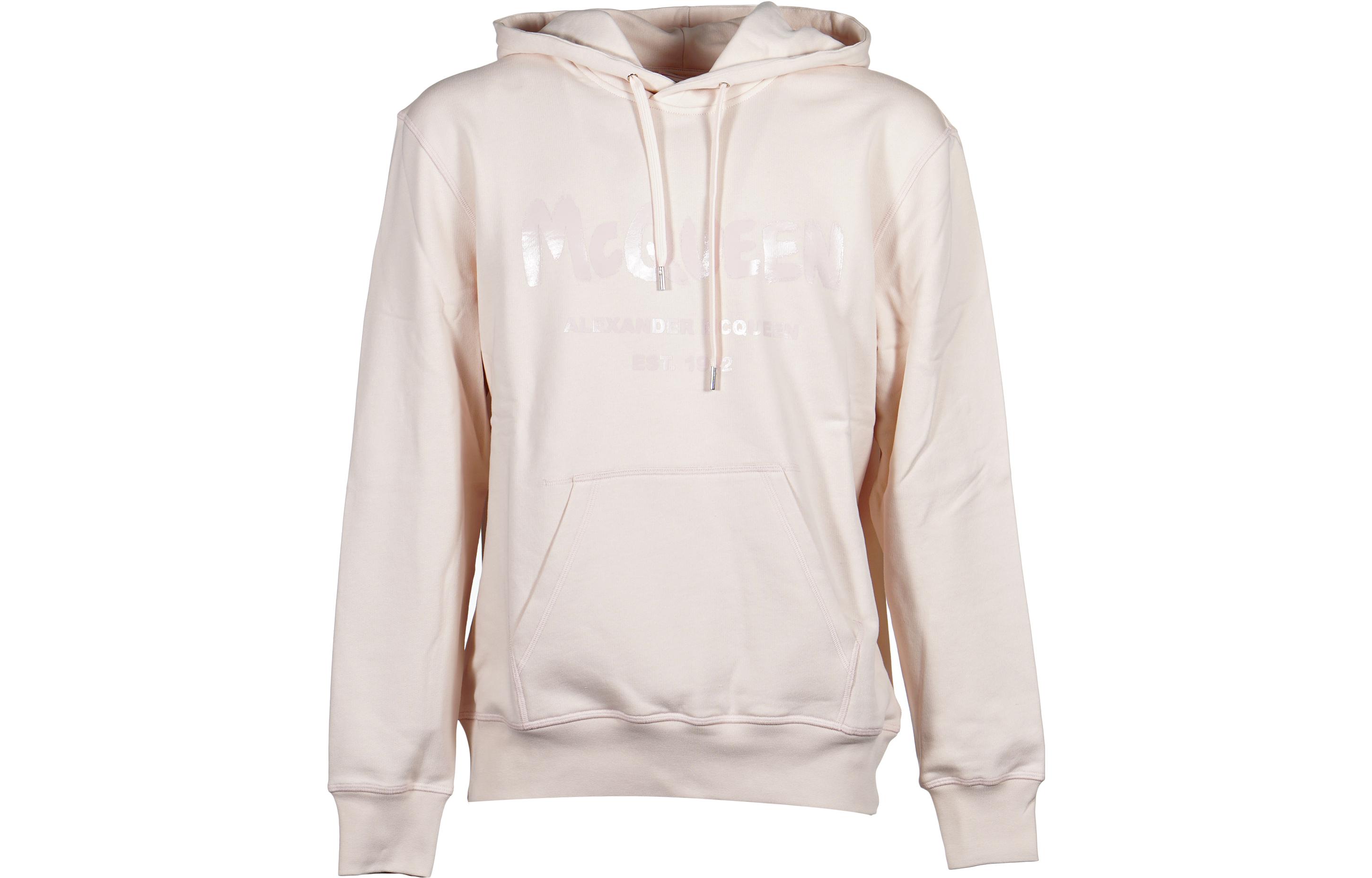 Alexander McQueen  Beige Solid Logo Print Hoodie 688715-QTZ81-0907