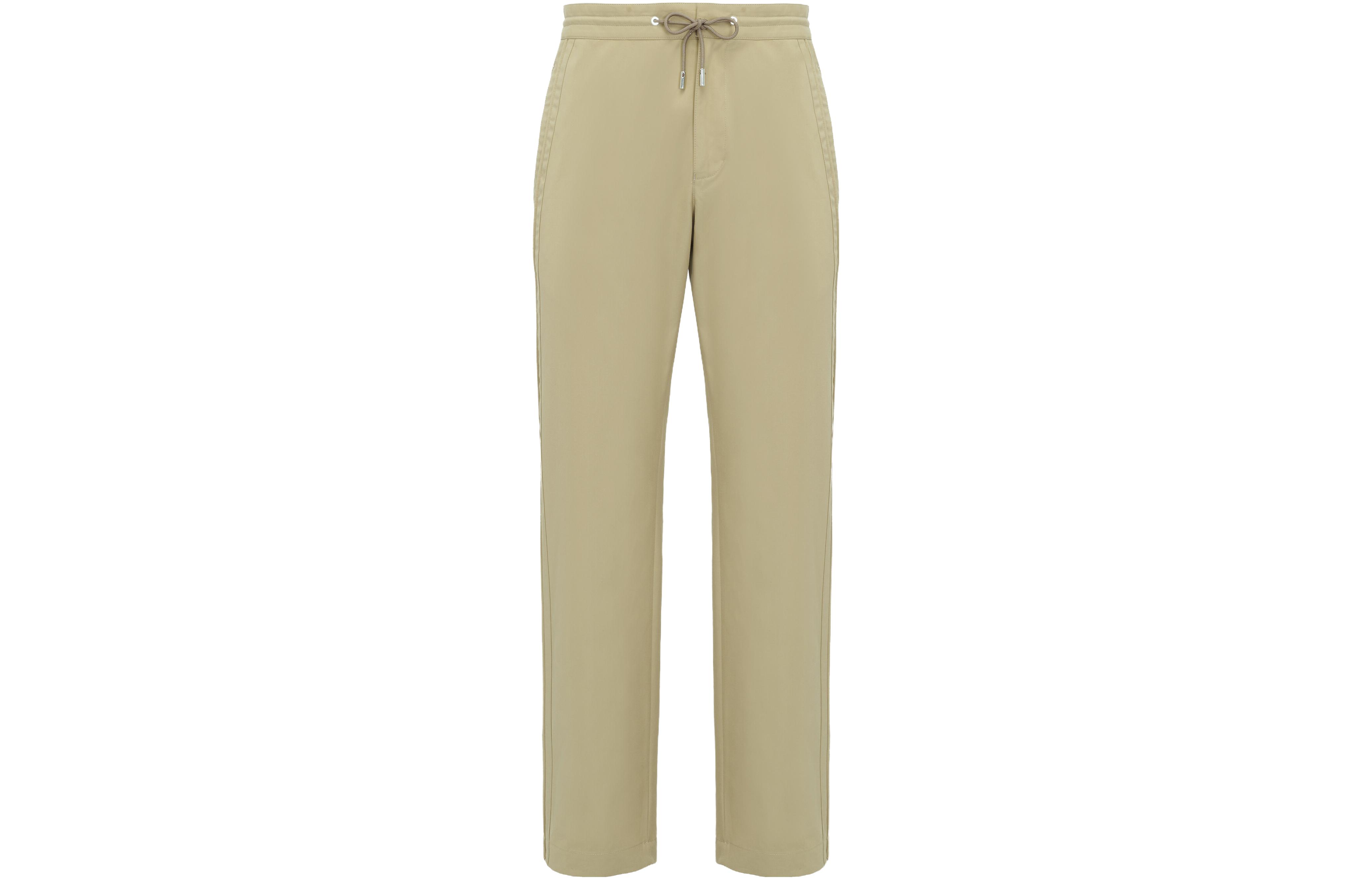 Alexander McQueen  Beige Straight-Leg Casual Pants Solid Color Lace-Up. 741215-QVS77-9502