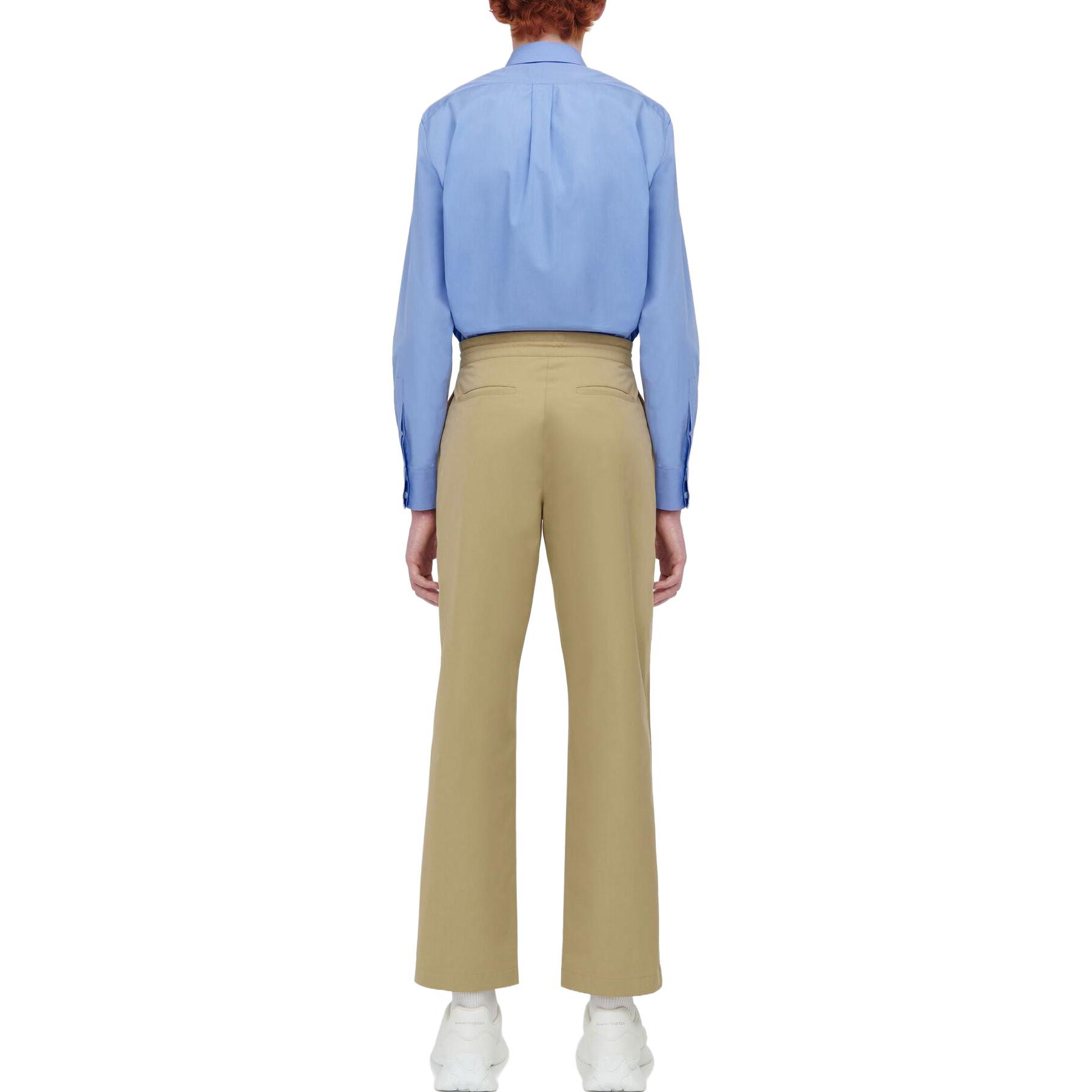 Shop Alexander McQueen Pantalones Beige Rectos Casuales Color Liso con Cordones. 741215-QVS77-9502