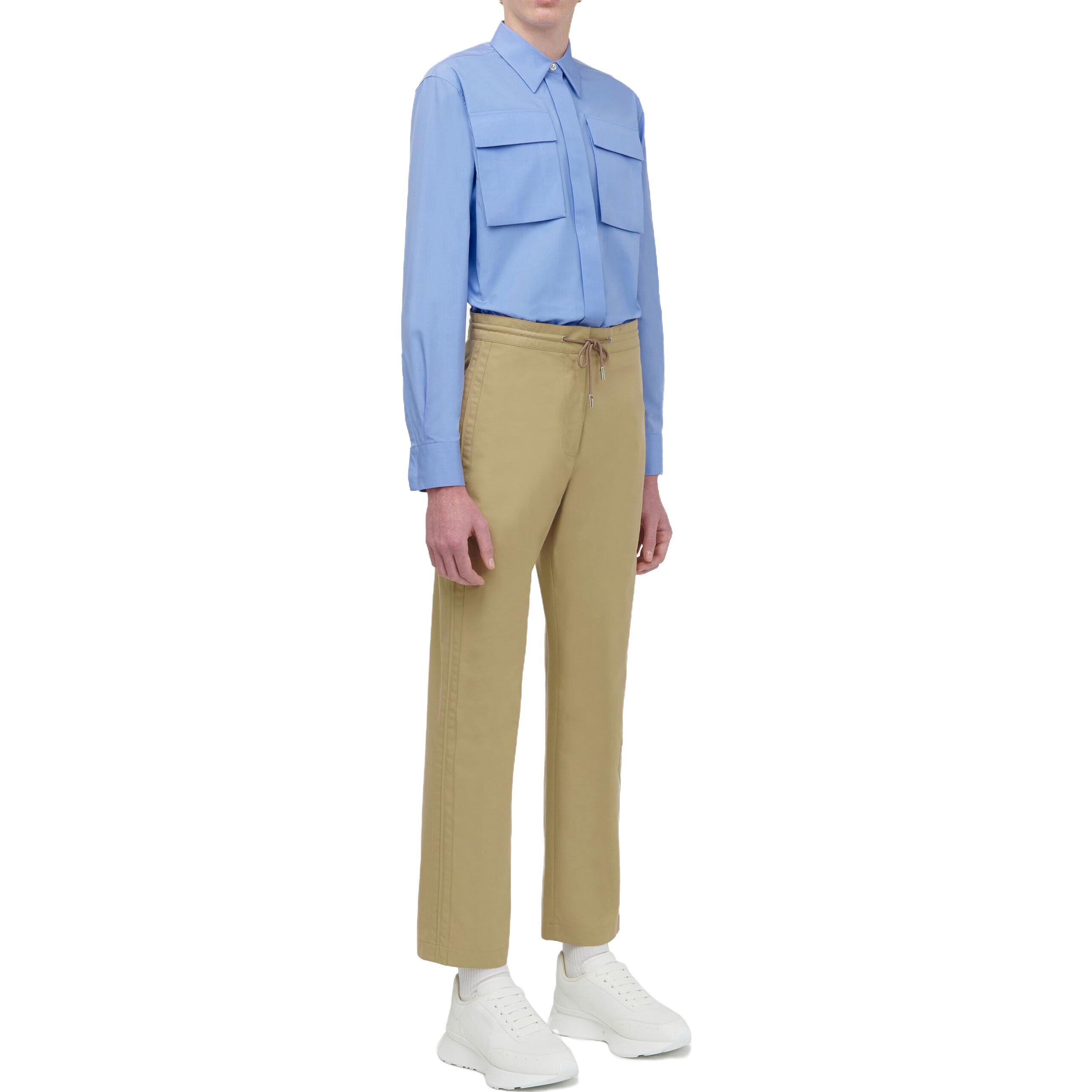 Purchase Alexander McQueen Pantalones Beige Rectos Casuales Color Liso con Cordones. 741215-QVS77-9502