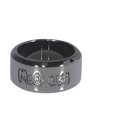 Alexander McQueen Black Brass Logo Ring 728450J160B0995
