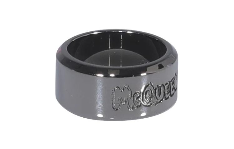 Lookbook Alexander McQueen  Black Brass Logo Ring 728450J160B0995