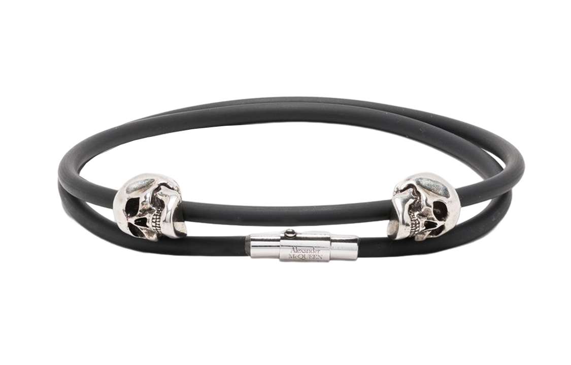 Order Alexander McQueen  Black Brass Skull Design Bracelet High-End Original 7290101AAIK1000