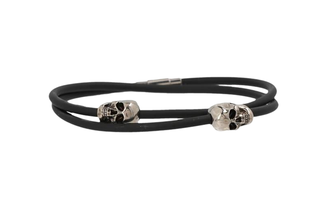Lookbook Alexander McQueen  Black Brass Skull Design Bracelet High-End Original 7290101AAIK1000