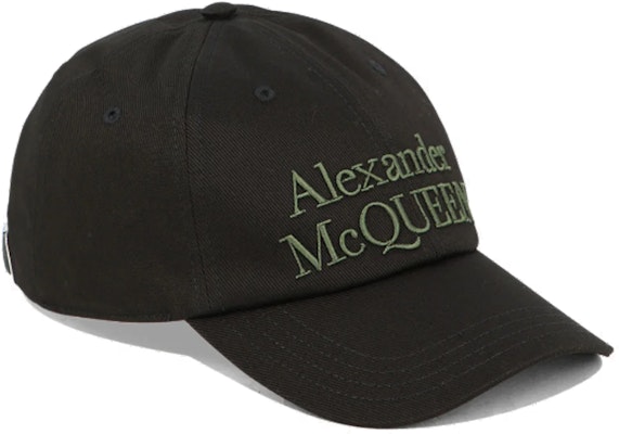 亞歷山大·麥昆 黑色棉質棒球帽 前刺繡標誌 6886584105Q1066 Buy 亞歷山大·麥昆 黑色棉質棒球帽 前刺繡標誌 6886584105Q1066