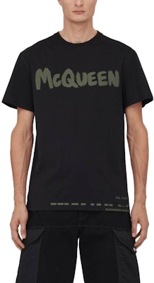 Alexander McQueen Black Crewneck Letter Oversized T-Shirt. 622104-QTAAC-0519 Details for Alexander McQueen Black Crewneck Letter Oversized T-Shirt. 622104-QTAAC-0519