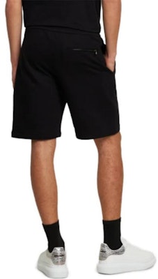 Alexander McQueen Black Elastic Fit Letter Print Casual Shorts 688717-QTAAB-0519 Purchase Alexander McQueen Black Elastic Fit Letter Print Casual Shorts 688717-QTAAB-0519