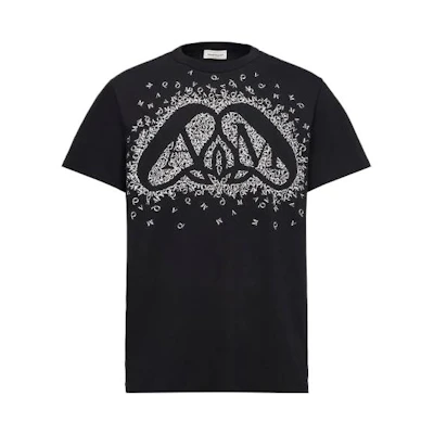 Alexander McQueen Black Graphic Print Crew Neck T-Shirt 776349-QTAAP-0520