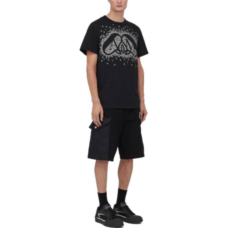 Alexander McQueen  Black Graphic Print Crew Neck T-Shirt 776349-QTAAP-0520 圖 6