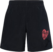 Alexander McQueen Black Heart Graphic Print Shorts 711293-4419Q-1074 Alexander McQueen Black Heart Graphic Print Shorts 711293-4419Q-1074