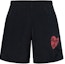 Buy Alexander McQueen 黑色心形圖案印花短褲 711293-4419Q-1074