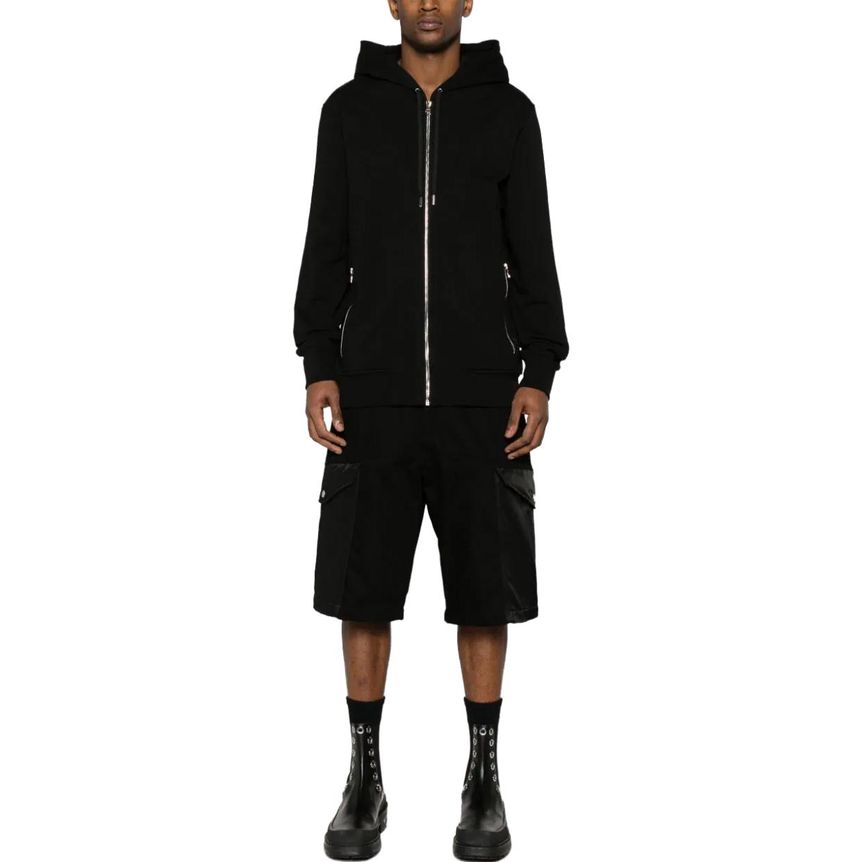 Lookbook 亚历山大麦昆背面印花黑色连帽夹克外套. 776255-QXAAC-1000