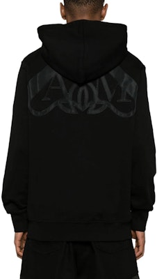 亚历山大麦昆背面印花黑色连帽夹克外套. 776255-QXAAC-1000 Shop 亚历山大麦昆背面印花黑色连帽夹克外套. 776255-QXAAC-1000
