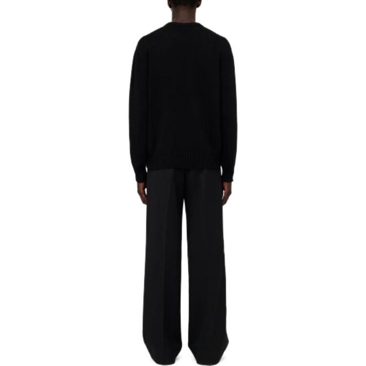 Shop アレキサンダー・マックイーン ブラック ニットセーター レターパターン入り. 775849-Q1A70-1080