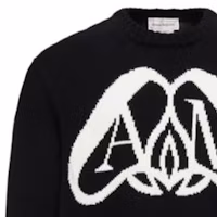 Details for Alexander McQueen 黑色字母圖案針織毛衣 775849-Q1A70-1080
