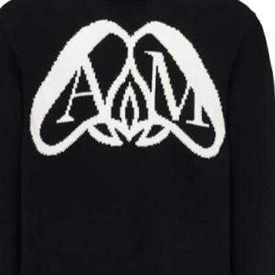 アレキサンダー・マックイーン ブラック ニットセーター レターパターン入り. 775849-Q1A70-1080 Cheap アレキサンダー・マックイーン ブラック ニットセーター レターパターン入り. 775849-Q1A70-1080