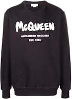 Alexander McQueen Black Letter Graffiti Print Sweatshirt. 688713QTZ810901 Alexander McQueen Black Letter Graffiti Print Sweatshirt. 688713QTZ810901