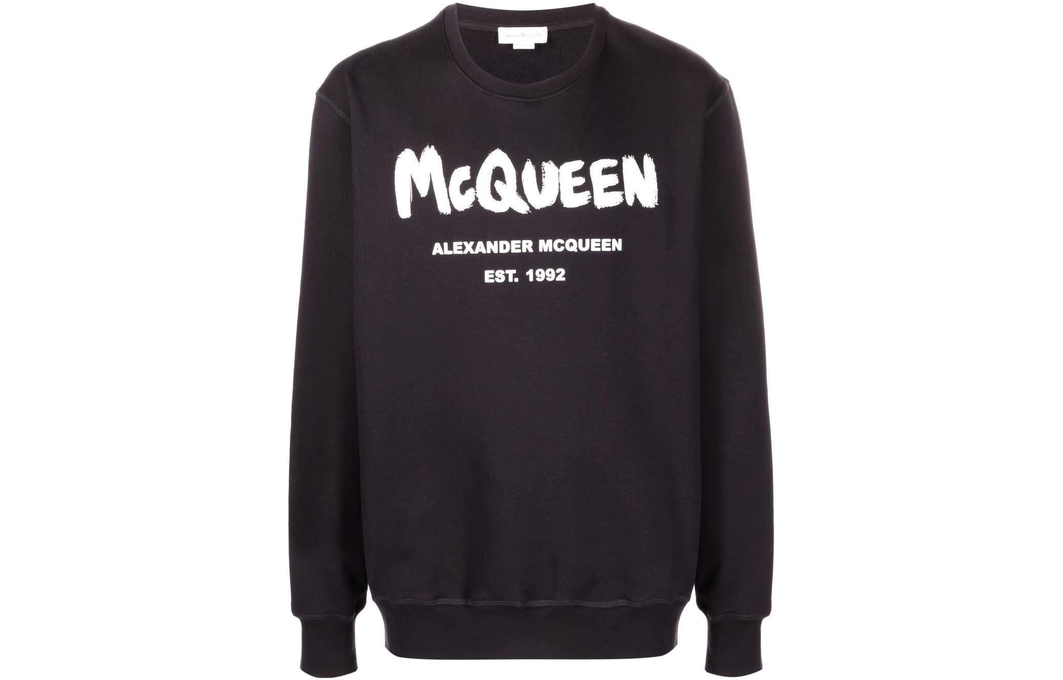 Order Alexander McQueen  Black Letter Graffiti Print Sweatshirt. 688713QTZ810901