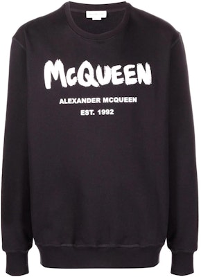 Alexander McQueen Black Letter Graffiti Print Sweatshirt. 688713QTZ810901 Order Alexander McQueen Black Letter Graffiti Print Sweatshirt. 688713QTZ810901