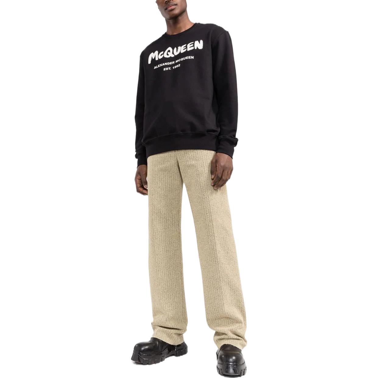 Lookbook Alexander McQueen  Black Letter Graffiti Print Sweatshirt. 688713QTZ810901