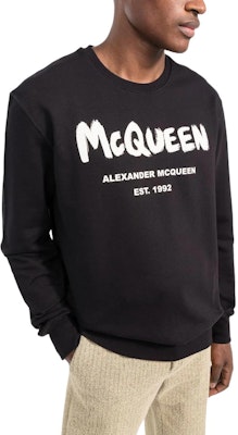 Alexander McQueen Black Letter Graffiti Print Sweatshirt. 688713QTZ810901 Purchase Alexander McQueen Black Letter Graffiti Print Sweatshirt. 688713QTZ810901